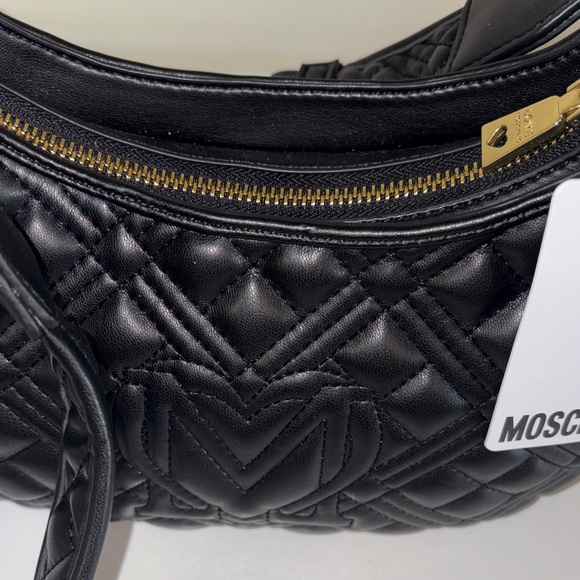 NWT Love Moschino Black Quilted Shoulder Bag - Picture 7 of 7